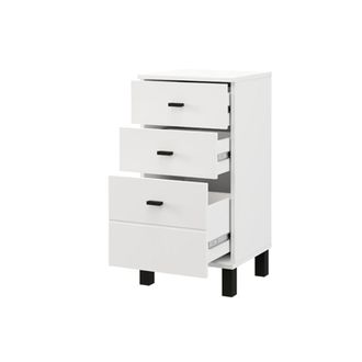 Dmora C&oacute;moda Vilcab, 3 Cajones, Con Patas, Apertura Deslizante, 39x35x78h Cm Blanco
