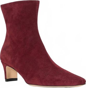 Staud Womens Wally Ankle Boots In Pinot Suede