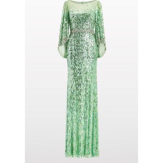 Jenny Packham Ines Sequin-Embellished Dress in Eucalyptus at Nordstrom, Size 14 Uk