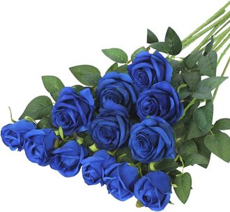 OEM Juego De 12 Rosas Artificiales, Tallos Flexibles, Cabezas De 7 Cm, 52 Cm De Altura, Decoraci&oacute;n Para Bodas Y El Hogar