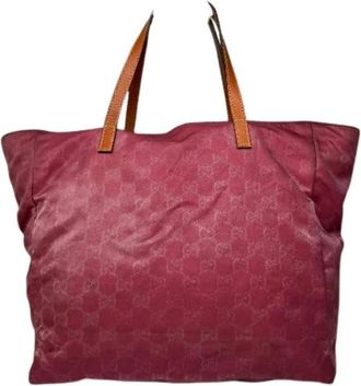 Gucci Pre-owned Tote Bag - Dames - Vintage Shopper - Paars - ONE Size - Katoen - Vintage