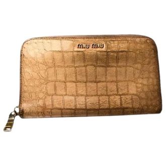 Miu Miu Pre-owned Leather Wallet - Dames - Vintage Accessoires - Bruin - ONE Size - Leer - Vintage