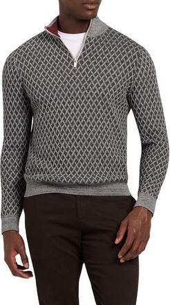 Ted Baker Dammon Quarter Zip Pullover in Grey at Nordstrom, Size 2