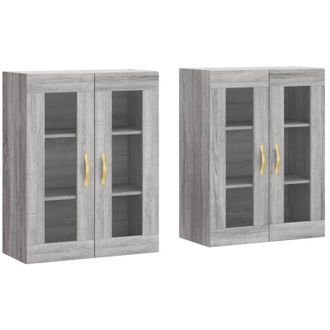 vidaXL Vidaxl - Armarios De Pared 2 Uds Madera De Ingenier&iacute;a Gris Sonoma