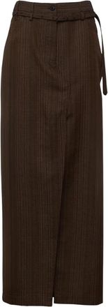 Dries Van Noten Midi Rok - Dames - Midirokken - Bruin - 2XS - Rokken
