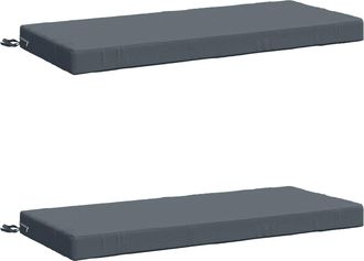 vidaXL Cojines Para Banco De 2 Piezas Soest 2 Uds. 100% Poli&eacute;ster Azul Vidaxl