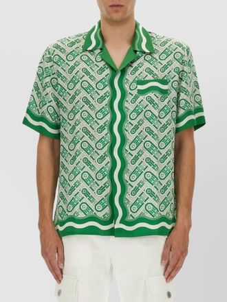 Casablanca shirt with pocket and geometric trim