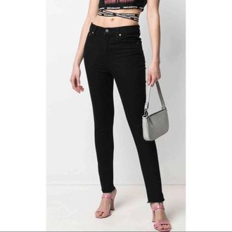 Boyish Zachary High-Rise Skinny Jeans In Black Beauty Eco