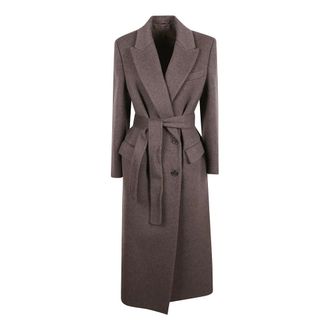 Brunello Cucinelli Cappotto doppiopetto con cintura - - Coats - Donna - Marrone - S