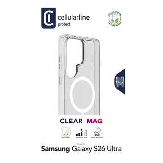 Cellularline Cellularline Clear Mag - Galaxy S26 Ultra Funda Transparente Ultra Resistente Con Borde De Goma, Compatible Con El Ecosistema Qi2 Y Accesorios Magn&eacute;ti