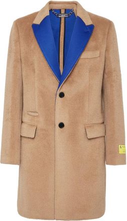 Philipp Plein Coat Long - Heren - Mantel - Beige - L - Wol - Jassen