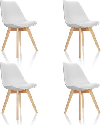 hjh OFFICE silla nórdica Plástico Blanco