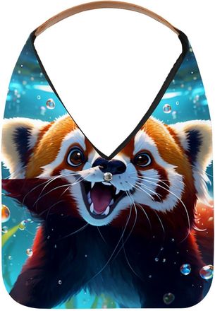 Generic Lovely Raccoon Swims Underwater Reusable Lightweight Grocery Bags - Foldable Into Compact Pouch, Washable & Sturdy, Multipurpose for Shopping and Trav