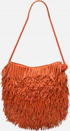 Dragon Diffusion Womens Fringe Hobo Bag In Orange