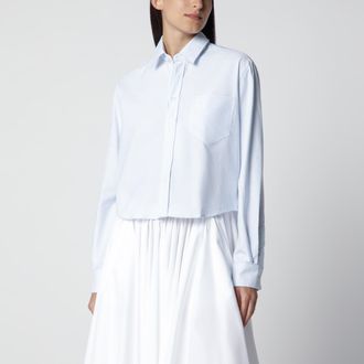 Ami Blue/White Striped Ami de Caur Cropped Shirt