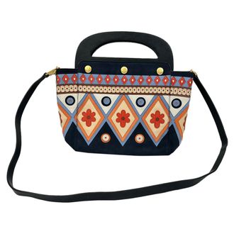 Tory Burch Tory Burch 2017 Appliqu&eacute; Bermuda Tas in Marineblauw Su&egrave;de