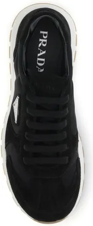 Prada Mens Prax 01 Re-Nylon Sneakers Black Recycled Polyamide Lace-Up Shoes Flat