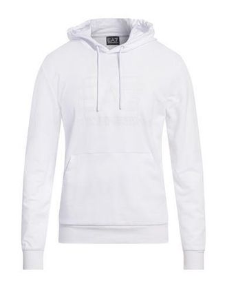 【EMPORIO ARMANI】★ White Hoodie ★ EA7 Emporio Armani Men's White Logo Graphic French Terry