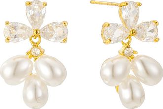 Untamed Petals Windsor Pearl Drop Earrings in Gold at Nordstrom