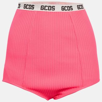 GCDS Gcd Neon Pink Rib Knit Panties Shorts