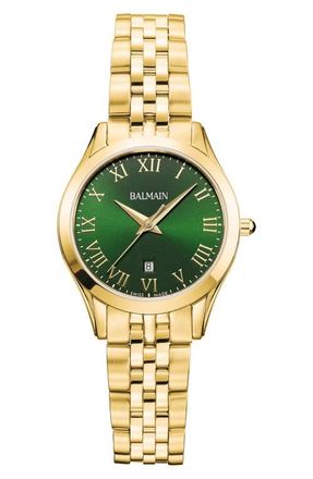Balmain Brigitte Two Tone Bracelet Watch, 33mm in Yellow Gold Pvd Coating at Nordstrom