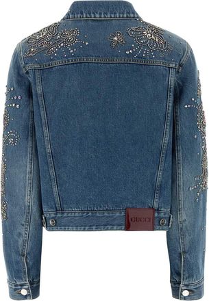 Gucci Womens Tops Jacket Blue Cotton