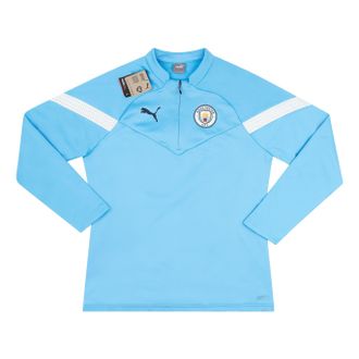 Puma 2022-23 Manchester City Puma 1/4 Zip Training Fleece Top Sky Blue 767756-12