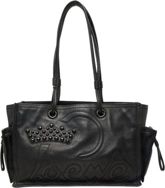 Loewe Black Leather Shoulder Bag Tote Bag (Pre-Owned)