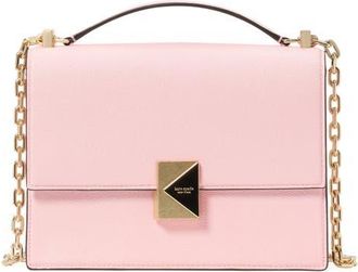 Kate Spade New York deco colorblock pebbled leather convertible crossbody bag in Pastry Pink Multi at Nordstrom