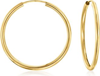Ross-Simons Italian 1.5mm 14kt Yellow Gold Endless Hoop Earrings