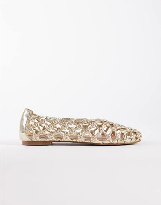 schuh Lotte - Ballerine intrecciate color oro