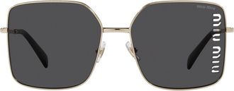 Miu Miu Dark Gray Square Ladies Sunglasses MU 51YS ZVN5S0 60