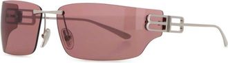 Balenciaga Silver/Pink Shield Logo Sunglasses