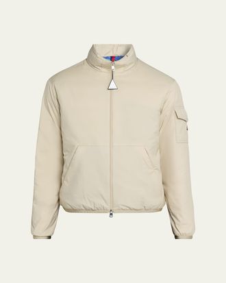Moncler Mens Nylon Jacket with Stowaway Hood