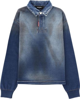 Dsquared2 Poloshirt mit Denim-Effekt
