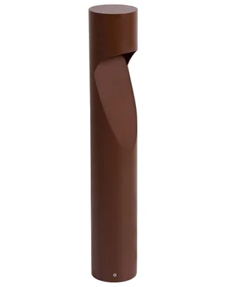 Beliani Lampione Da Giardino Moderno Per Esterni 81 Cm In Alluminio Led Marrone Caroi