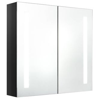 vidaXL Armario De Ba&ntilde;o Con Espejo Led Negro Brillante 62x14x60 Cm Vidaxl
