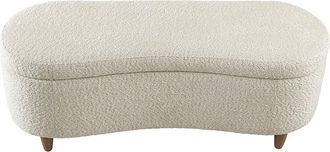 Ink + Ivy Bailey Boucle Flip Top Storage Bench in Cream Color