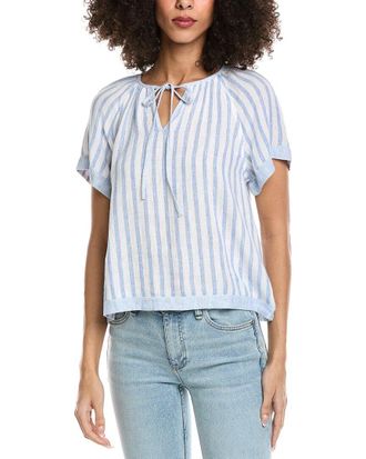 Bella Dahl Short Sleeve Flowy Raglan Linen-Blend Top