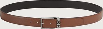 Ferragamo Men Reversible and adjustable Gancini belt Brown