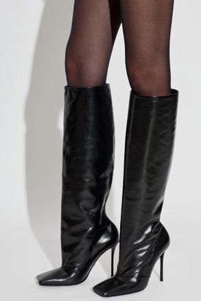Dolce & Gabbana Leather Heeled Boots, Womens, Brown