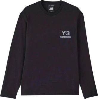 adidas Y-3 x Neighborhood Logo Long-Sleeved Relaxed T-Shirt Black JW7001