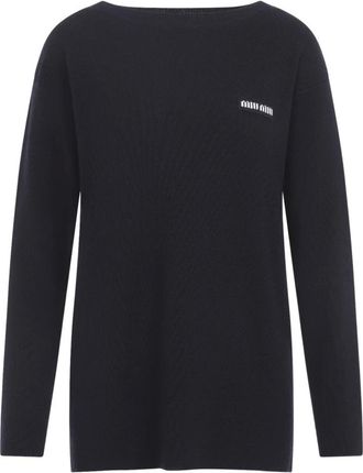 Miu Miu Dames, Truien, Blauw, Maat: M Wol
