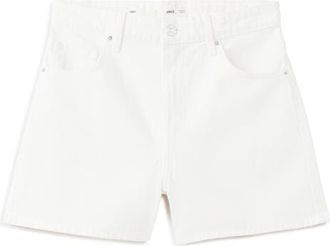 Mango High Waist Straight Fit Denim Shorts in White at Nordstrom, Size 6