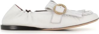 Paul Smith Buckle Fringed Loafer - Dames - Loafers - Wit - 38 EU - Leer - Schoenen
