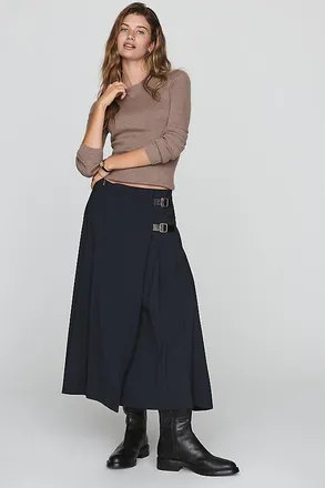 Barbour Delilah Drop-Waist Midi Skirt
