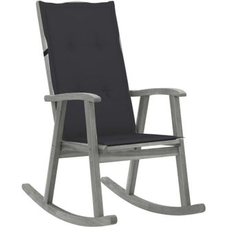 vidaXL Silla Baloi&ccedil;o Con Almohadillas Acacia Massive Grey - 252895