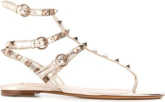 Valentino Garavani Rockstud Leather Thongs-Donna