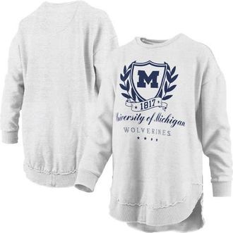 Pressbox Womens Pressbox Heather Gray Michigan Wolverines Field Day Melange Poncho Pullover Sweatshirt at Nordstrom, Size Medium