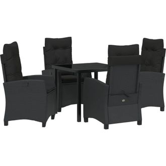 vidaXL Vidaxl - Conjunto De Comedor De Jard&iacute;n 5 Pcs Negro Rat&aacute;n Sint&eacute;tico